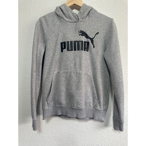 Puma Gray Pullover Hoodie Women's XL Big Logo Activewear Casual Comfy - Picture 2 of 6